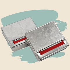 Cigarette Roller Machine Automatic Box, Polished Silver Tobacco Rolling Machines, Roll Your Own Cigarette Tobacco Boxes for Rolling Papers and Filter Tips, Tobacco Tin and Rollie Tins