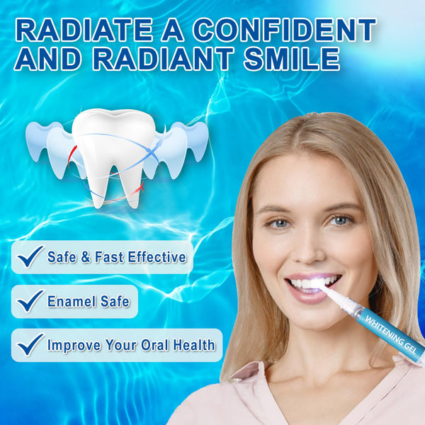 Riatanxi LED Teeth Whitening Kit: Blue Light Teeth Whitener with Bleaching Gel - Effectively Removes Stains from Coffee, Tea & Smoking - Safe, Fast, and Gentle for Sensitive Teeth