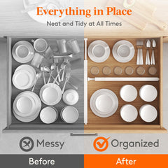 Lifewit 5 Pack Kitchen Drawer Dividers 2.36" High, 16"-22" Adjustable Drawer Organizer for Utensils/Clothes/Makeup, Plastic Expandable Separators in Dresser/Bedroom/Bathroom/Office Storage
