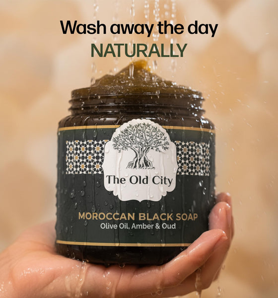 Moroccan Black Beldi Soap – Olive Oil, Oud & Amber – Traditional Hammam Cleanser – Detoxifying & Moisturising – Vegan, Natural, Whole Body Use (250 ml, Oud & Amber)