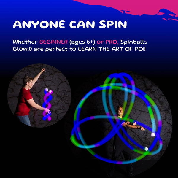 LED Poi - Spin-ballS brand Spin-lightS (Pair)