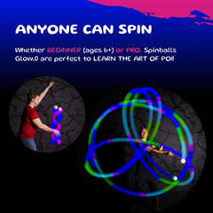 LED Poi - Spin-ballS brand Spin-lightS (Pair)