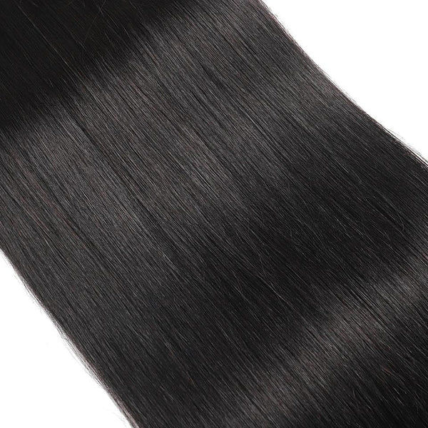 Human Hair Bundles 26 28 30 Inch #1B Natural Black Straight Doubles Weft Weave Unprocessed No Shedding Virgin Human Hair Extension 3 Bundles Total 150g For Women