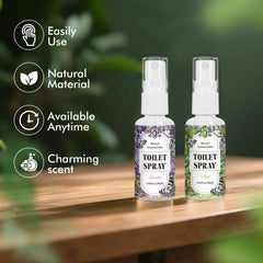 Scent-Hi Toilet Spray with Lavender, Linen & Mint 3 Pack (30ml/1oz) Natural Aromatherapy Luxury Bathroom Spray