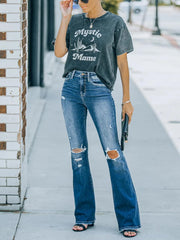 KUNMI Women's High Waisted Bell Bottom Bootcut Jeans Flare Wide Leg Stretch Trendy Jeans