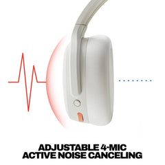Skullcandy Crusher ANC 2 Wireless Over-Ear Bluetooth Headphones with Extra USB-C Charging Cable, Multi-Sensory Bass, Active Noise Cancelling, 60 Hours Battery, Microphone iPhone Android - Bone