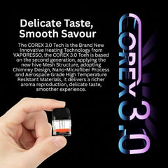 COREX 3.0 Pods - (0.4) 25W Vaporesso XROS Pod - Hive Mesh Coil & Nano Microfiber - Compatible With XROS Series, 2ml Refillable Vape Pods for Enrich Flavour, Rich Aroma & Longer Coil Life - No Nicotine