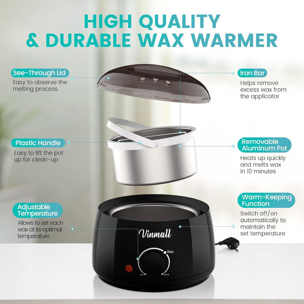 Waxing Kits Wax Heater for Hair Removal: 4 * 100g Hard Waxing Beads & 30 Waxing Sticks Waxing Machine Kit for Home Use Wax Kit Home Waxing Kit for Women/Men