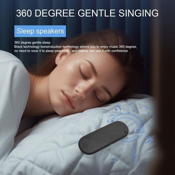 Bluetooth Pillow Speakers for Sleeping, Bone Conduction Pillow Speaker Wireless Under Pillow Speaker MP3 Bluetooth Sound Machine with Timing Function (Black)