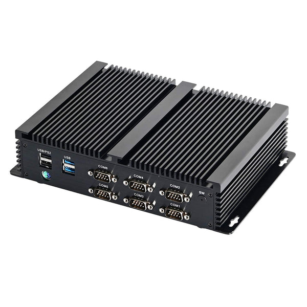 HUNSN Industrial Computer, Fanless Mini PC, Windows 11 / Linux Ubuntu, I5 8250U 8259U 8260U 8350U 8265U, IM07, GPIO, Watchdog, WOL, SIM Slot, 2 x LAN, 6 x COM, 32G DDR4 RAM, 128G SSD