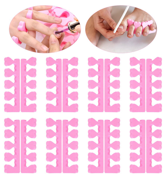 24 Pcs Toe Separators for Nail Varnish, Soft Sponge Toe Separators for Pedicure Manicure Polishing Coating Nail Polish Beauty Accessories Pink