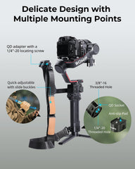 SMALLRIG Weight-Reducing Shoulder Strap Compatible with Sling Handle for DJI, Gimbal Belt with Upgraded QD Buckles for RS 4 / RS 4 Pro/RS 4 Mini/RS 3 / RS 3 Pro/RS 3 Mini/RS 2 Black - 5362