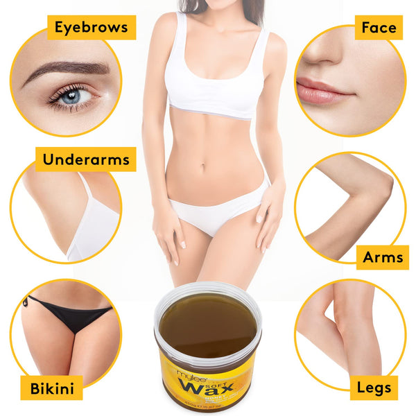 Mylee Honey Soft Creme Wax for Sensitive Skin 450g, Wax Heater Friendly, Ideal for All Body Area Stubborn Coarse Hair Removal (Copy)
