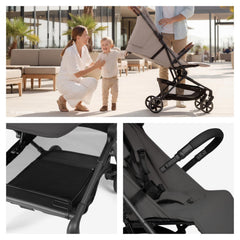 Hauck Lite N Care, Dark Anthracite - Cabin Approved, Ultra Light Carbon Fibre Pushchair (5.5 kg), Compact City & Travel Stroller with Carry Strap, One-Hand Fold, Fully Reclining from Birth to 22 kg