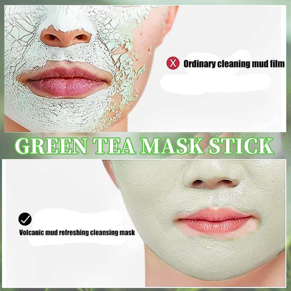OunTechGlory 2PCS Green Tea Deep Cleanse Mask Stick, Deep Cleansing & Blackhead Remover, Green Tea Face Mask Stick, Moisturizes & Purifies Skin for Men & Women, Deep Cleansing Facial Pores for Skin