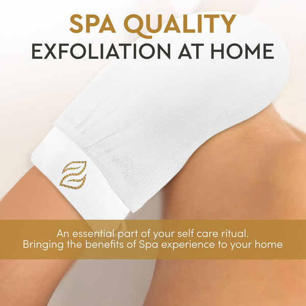 Mirak naturals 2 Exfoliating Gloves - SPA Hammam Body Scrubber - Fake Tan Remover Exfoliator Mitts