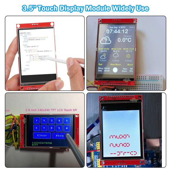 3.5 inch LCD TFT touch display with ili9488 chip Binghe 3.5 inch 3.3V 5V LCD display touch module with touch pen 320 x 480 resolution driver ILI9488 4-wire SPI compatible with Arduino