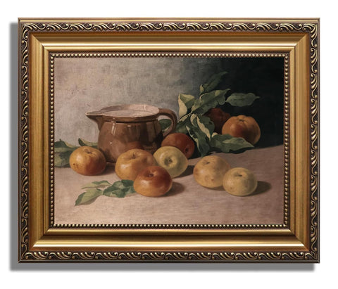 AGOLINE Vintage Gold Framed Wall Art for Kitchen,Apples Still Life,12x16 IN