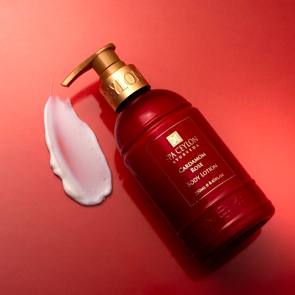 SPA CEYLON Cardamom Rose Body Lotion | Revitalizing Body Cream with Coconut | Almond & Himalayan Rose | Hydrating & Soothing for All Skin Types | Natural | Vegetarian & Ethical