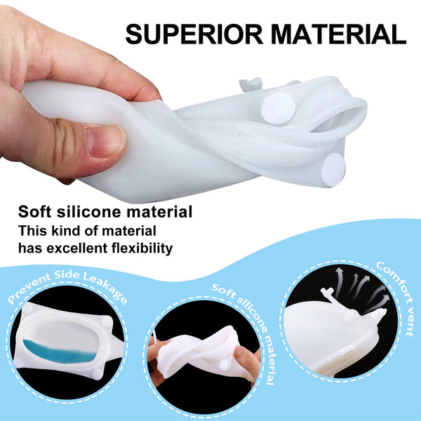 Wearable Urine Collector with Soft Silicone Cup, Adjustable Breathable Pants, Long Drainage Tube, 1000ml Day Bag and 2000ml Night Bag, External Catheter for Men for Elderly Male Black