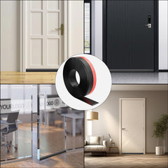 ESUFEIR 78"/2M Draft Excluder for Doors,Self Adhesive Draught Excluder for Bottom of Door,Silicone Draft Stopper Seal Strip for Soundproofing and Insulatuion,Black 78" L x2" W