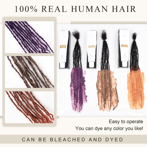 Originea Dreadlocs Extensions Human Hair 0.1cm Thickness Curly Tips Interlocked Sisters Locs 100% Real Human Hair Full Handmade Micro Locs with curly ends Dreadlock Extensions (10 Inch 100 Strands)