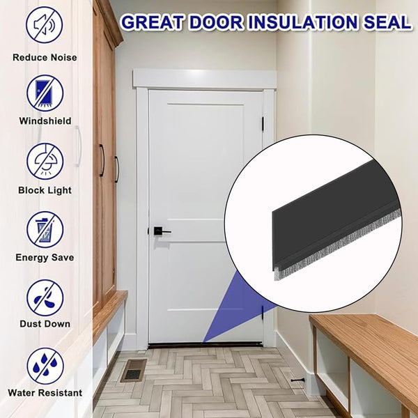 Cotensta 100cm Door Draught Excluder, Door Seal for Protection from Sound, Cold, Moisture and Insects Silicone, Brush Seal for Doors (White, 100cm)