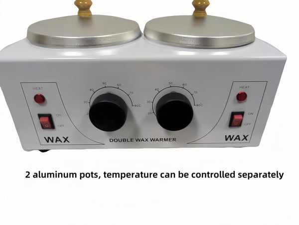 Sanqiao Professional Wax Warmer, Double Hot Wax Pots for Painless Hair Removal, Women Men Domestic Hair Salon Wax Heater Pot with Handle, Adjustable Temperature (200W)