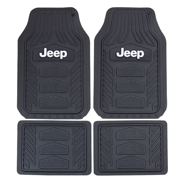 Plasticolor 001668R01 4pc JEEP Weather Pro Heavy Duty Rubber Floor Mats Set , Black