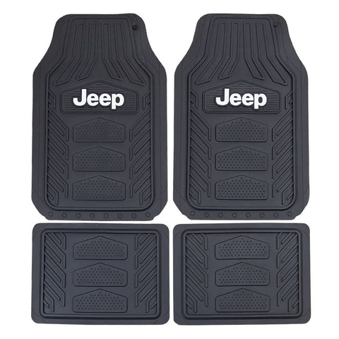 Plasticolor 001668R01 4pc JEEP Weather Pro Heavy Duty Rubber Floor Mats Set , Black