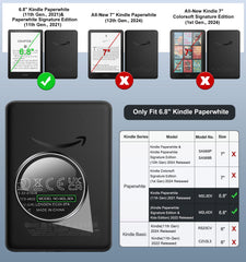 MoKo Case for 6.8" Kindle Paperwhite (11th Generation-2021) and Kindle Paperwhite Signature Edition, Light Shell Cover with Auto Wake/Sleep for kindle paperwhite 2021 E-Reader, Gray Forest