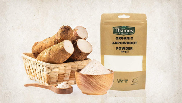 Organic Arrowroot Powder 250g - Arrowroot Flour, Starch Non-GMO Thickening Agent - No Additives or Preservatives - Vegan, Certified Organic - Perfect for Baking and Cooking - Thames Organic