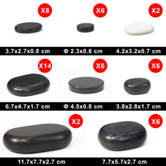 Master Massage Professional Hot Stone Set for Body Massage with Bamboo Box, 50pcs