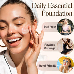 Domality 2 Pack Color Changing Foundation for Mature Skin, Liquid Base Makeup, SPF50 Sunscreen, Concealer Full Coverage, All Skin Tone Moisturizing Cover, Makeup Skin Tint, 30ml