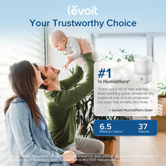 Levoit Humidifier for Bedroom, 23dB Ultra Quiet, Top Fill