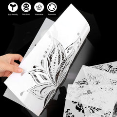 MWOOT 4 Pieces Mandala Drawing Stencils for Wall Painting Supply,Reusable Large Templates for Canvas Fabric Wall Decors Art Set,Mandala Design Drawing Plastic Stencil for DIY Art Beginners (30x30CM)
