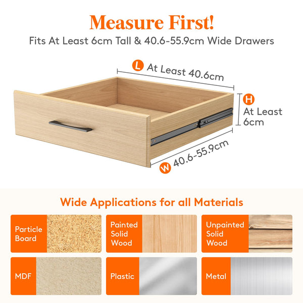 Lifewit 5 Pack Kitchen Drawer Dividers 2.36" High, 16"-22" Adjustable Drawer Organizer for Utensils/Clothes/Makeup, Plastic Expandable Separators in Dresser/Bedroom/Bathroom/Office Storage