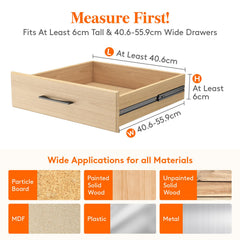 Lifewit 5 Pack Kitchen Drawer Dividers 2.36" High, 16"-22" Adjustable Drawer Organizer for Utensils/Clothes/Makeup, Plastic Expandable Separators in Dresser/Bedroom/Bathroom/Office Storage