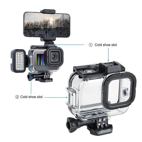 SOONSUN Waterproof Case for GoPro Hero 13/12/11/10/9 Black, 196FT/60M Underwater Protective Diving Housing With Bracket Screw Accessories