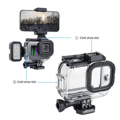 SOONSUN Waterproof Case for GoPro Hero 13/12/11/10/9 Black, 196FT/60M Underwater Protective Diving Housing With Bracket Screw Accessories