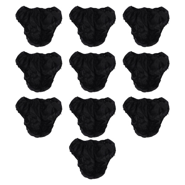 Jonlaki Men's Disposable Underwear - 10pcs Incontinence Briefs for Travel, Spa, Sauna & Salon - Soft, Breathable Black