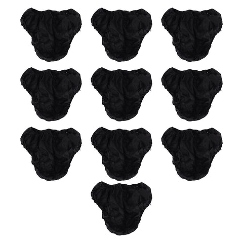 Jonlaki Men's Disposable Underwear - 10pcs Incontinence Briefs for Travel, Spa, Sauna & Salon - Soft, Breathable Black