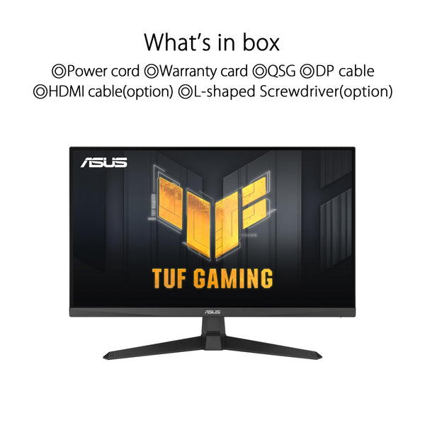ASUS 27" TUF Gaming Monitor (VG279Q3A), 1920 x 1080, Fast IPS, 1ms, ELMB, 180Hz, Variable Overdrive, 99% sRGB, VESA