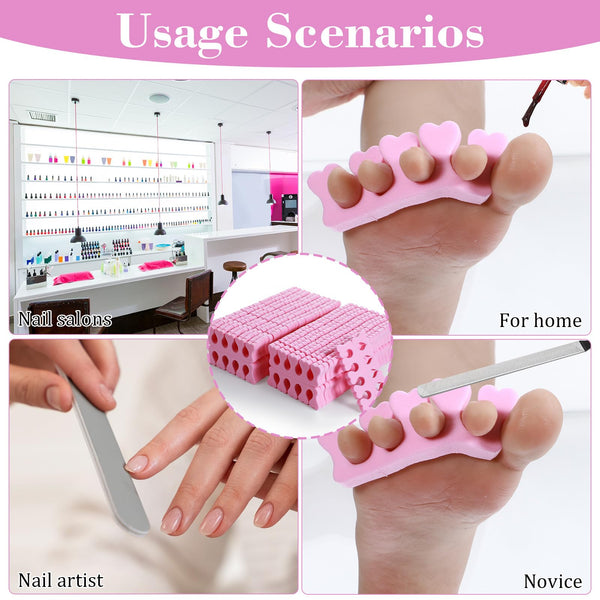 YBEATY 100 Pcs Sponge Toe Separators Premium Pedicure Tool Kit Soft Finger Separators Flexible Toe Divider Spacer for Polishing Pedicure Manicure Coating Gel Painting Nail Art Beauty Accessories