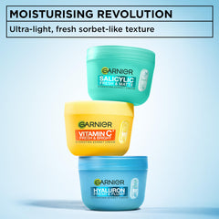 Garnier Vitamin C* Fresh & Bright Hydrating Sorbet Cream, 4% Vitamin C* & Niacinamide, Ultra Fresh & Light, For Dull, Uneven Skin, Cruelty Free International & Vegan - 85ml