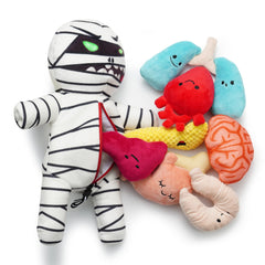 Nocciola 9 in 1 Halloween Zombie Mummy Dog Toys, Funny Plush Stuffed Squeaky Dog Chew Toys for Puppy, Small and Medium Size, Plush Stuffed Puzzle Toys for Dog Training Hide and Seek Dog Gifts