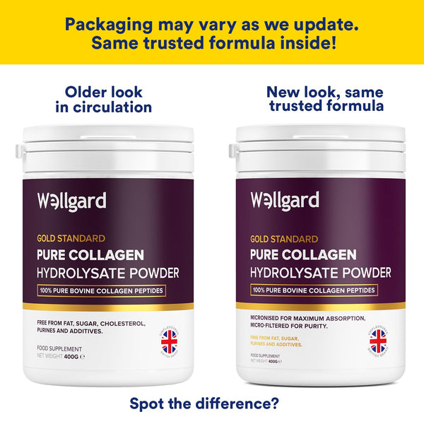 Collagen Powder, Gold Standard Bovine Collagen Peptides Powder by Wellgard - High Levels of The 8 Essential Amino Acids, Collagen Supplements, Halal & Kosher, Made in UK