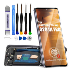 DTD Display for Samsung Galaxy S20 Ultra LCD Screen Replacement Touchscreen Assembly with Tools (Black with Frame, Without Fingerprint Recognition)
