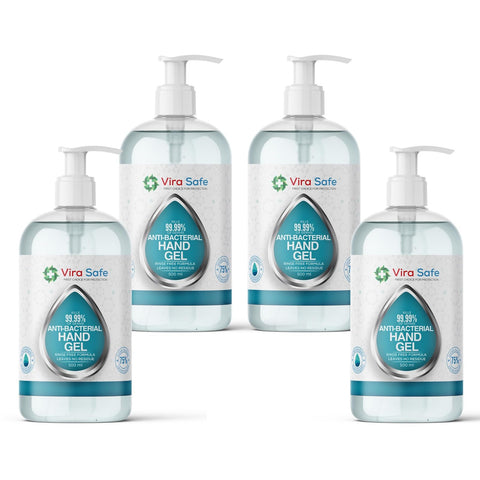 4 x 500ml Hand Sanitiser 70% Alcohol Gel Anti Bacteria Viral Eliminating Formula Gel Alcohol Anti Bacterial Formula Pack Of 4