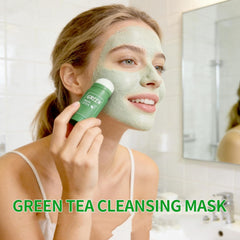 2pcs Green Tea Mask Stick For Face, Moisturizing Solid Mask, Deep Cleansing For Men And Women Of All Skin Types